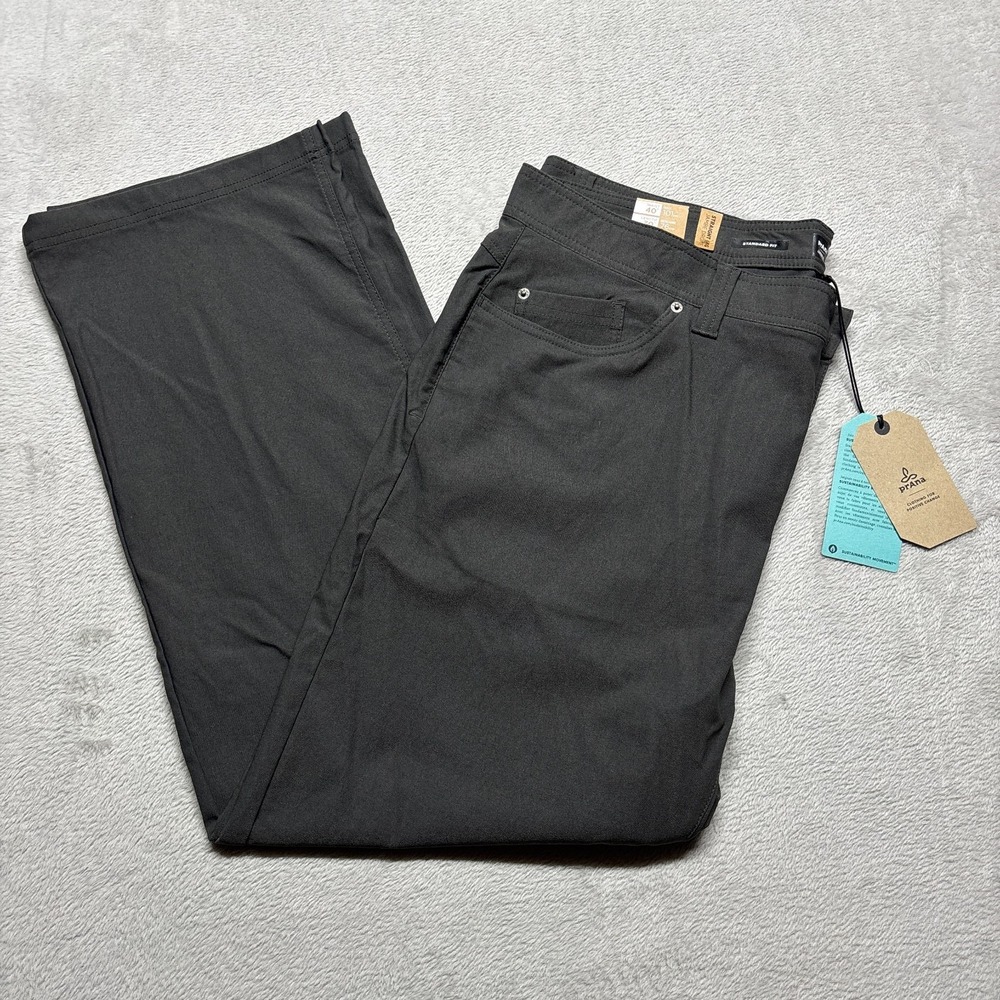 NWT Prana Stretch Brion II Pants Mens 40(42)x32 Gray Lightweight MSRP $85 - Picture 1 of 8